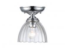  6952-SF7 CH-CLR - Audra 1-Light Semi-Flush in Chrome with Clear Glass